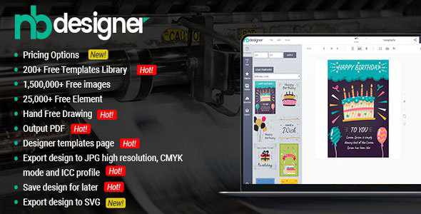 Nbdesigner Pro - Online Woocommerce Products Designer Plugin 产品定制插件