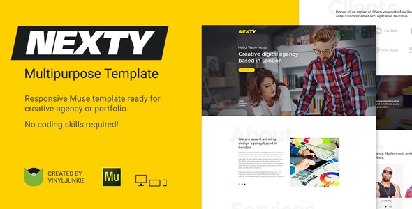 Nexty - 创意多用途产品展示网站Muse模板