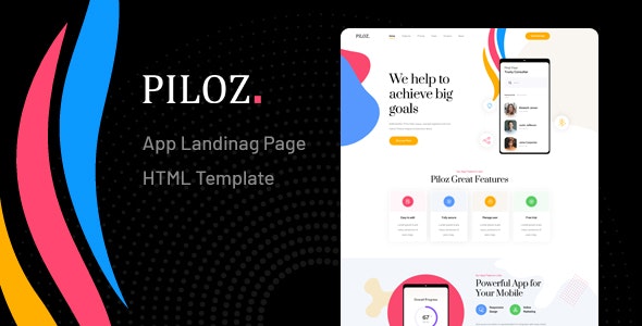 Piloz - App 应用程序着陆页网站HTML模板