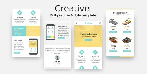 Creative - 多用途移动手机版网站HTML5模板