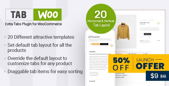TabWoo - 自定义WooCommerce商品选项卡插件