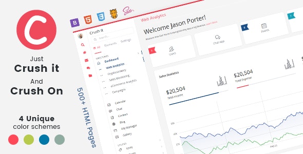 Crush it - Bootstrap 后台管理模板 Ui Kit 套件