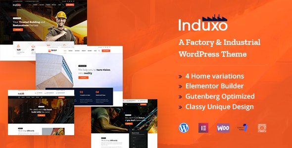 Induxo - 工业加工厂网站模板WordPress主题