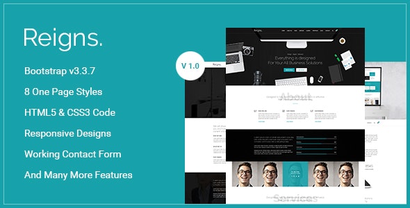 Reigns - 极简单页网站模板HTML5模板