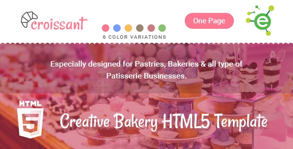 Croissant - 创意面包糕点单页网站HTML5模板