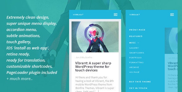 Vibrant - 充满活力超级清晰WordPress移动端主题
