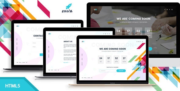 Enva - 创意网站维护倒计时HTML5模板