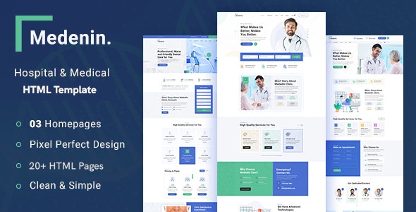 MEDENIN - 医疗健康诊所网站HTML5模板