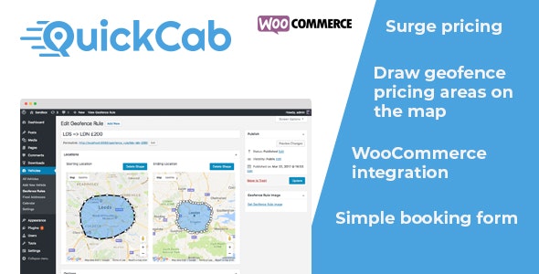 QuickCab - WooCommerce Taxi Booking 出租车运输预定插件
