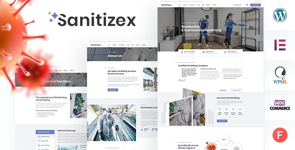 Sanitizex - 家政保洁卫生消毒服务网站WordPress主题