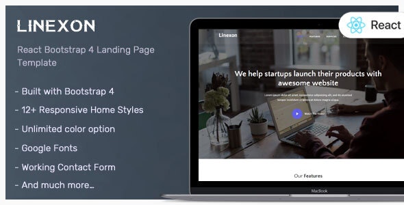 Linexon - 响应式企业网站着陆页ReactJs模板