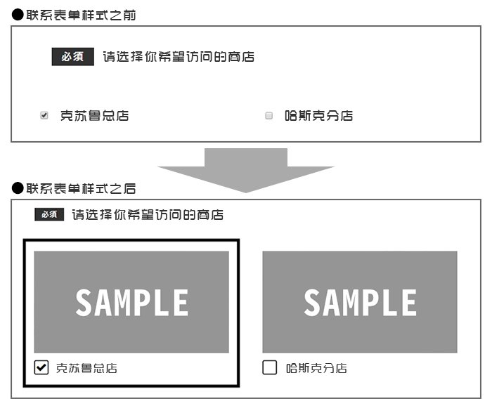 Contact Form 7 联系表单7中复选框设计