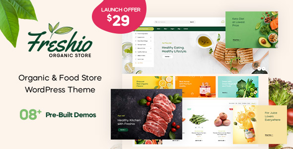Freshio - 绿色有机食品商店网站WordPress模板
