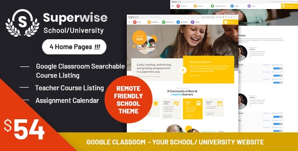 Superwise - 现代教育Google课堂WordPress主题