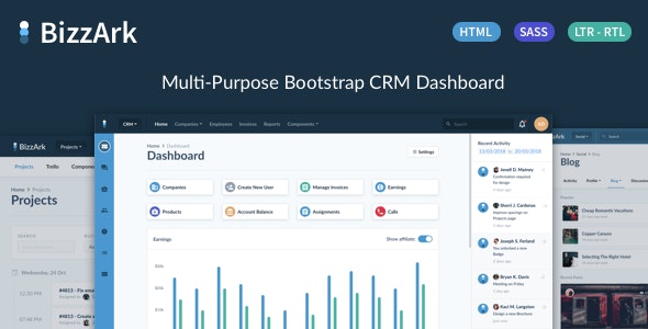  BizzArk - Multi purpose Enterprise Business CRM Saas Management HTML5 Template