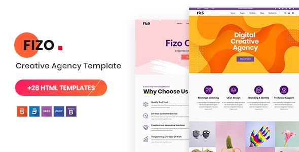 Fizo - 创造性多用途企业网站HTML5模板