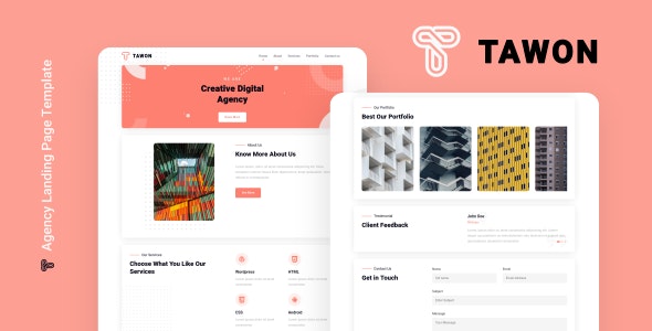Tawon - 企业机构着陆页HTML5网站模板