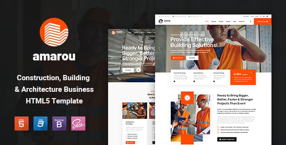 Amarou - 建筑工程装修安装公司HTML5模板
