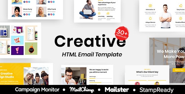 Creative - 多用途响应式电子邮件模板30+模块Mailchimp
