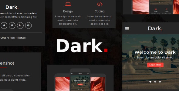Dark - 多用途移动设备手机版网站HTML5模板