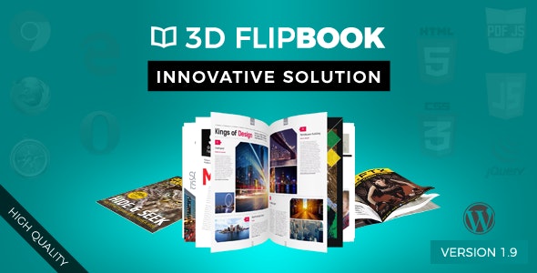 WordPress FlipBook - 3D动画翻书效果插件