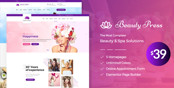 Beauty Salon - Spa 美容院养生会所WordPress主题