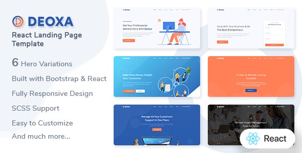 Deoxa - React 着陆页网站HTML5模板