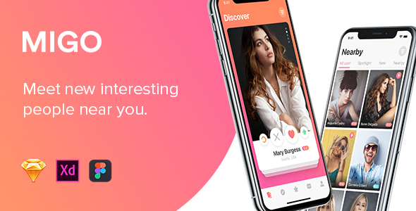 MIGO Dating UI Kit 应用程序设计用户界面套件