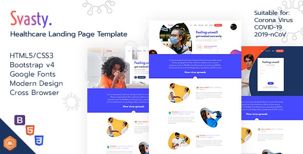 Svasty Healthcare - 健康医疗着陆页网站HTML5模板