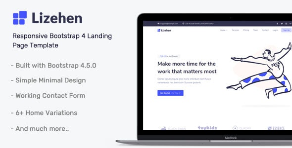  Lizehen - Multifunctional Bootstrap 4 Landing Page Website Template