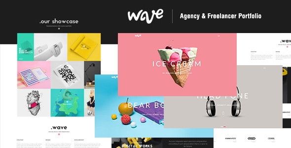 Wave - 自由职业个人作品展示HTML5网站模板