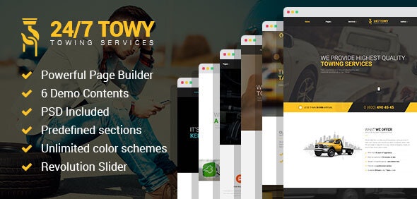  Towy - WordPress theme of vehicle traction road rescue service