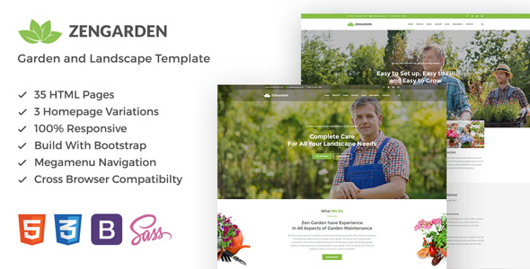 Zen Garden - 花园景观环保绿化网站HTML模板