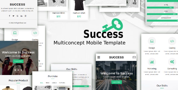 Success - 多概念移动手机版网站HTML5模板