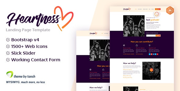 Heartness - 爱心募捐捐赠慈善公益HTML5模板