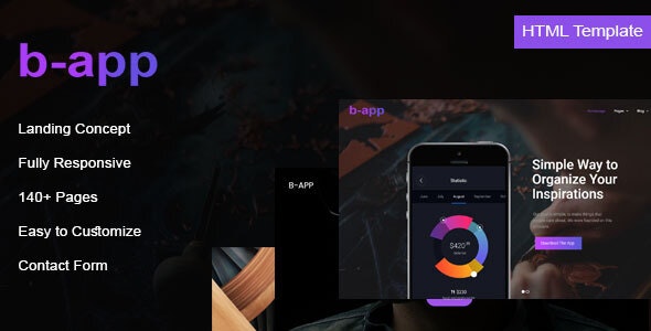 B-app - APP 应用程序软件着陆页HTML网站模板