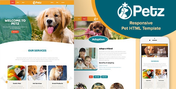 Petz - 响应式宠物用品网站HTML模板
