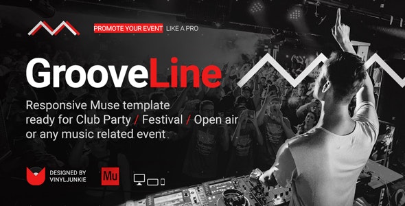  GrooveLine - Music Event Music Festival DJ Party Website Muse Template