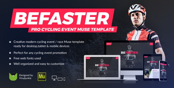  BeFaster - Professional Bike Mountain Bike Events Website Muse Template