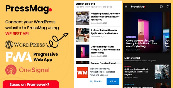 PressMag - 新闻杂志博客PWA移动手机端模板
