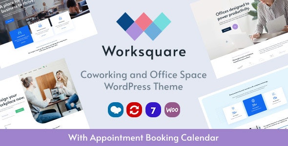 Worksquare - 协同办公空间企业合租WordPress主题