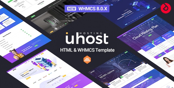 Uhost - 网站托管虚拟主机服务器WHMCS模板