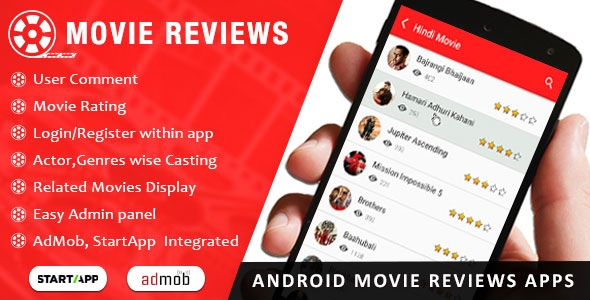Movie Review App - 影评应用程序APP软件模板