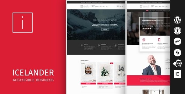 Icelander - Accessible Business Portfolio & WooCommerce WordPress Theme