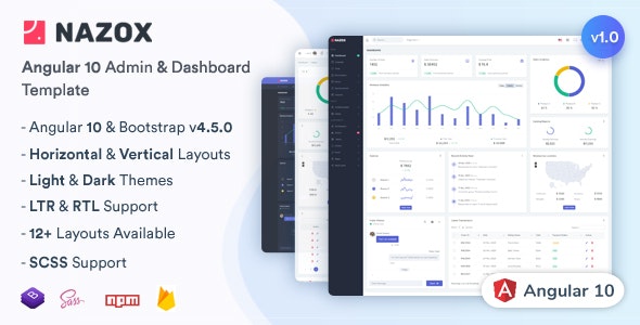 Nazox - Angular 10 Admin 后台管理面板