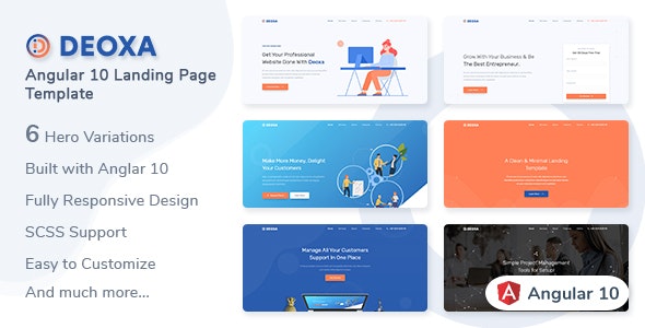 Deoxa - Angular 10 着陆页网站模板