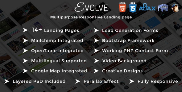 EVOLVE - 多用途响应式网站着陆页HTML模板