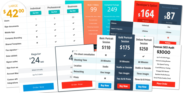 Easy Pricing Tables Premium Agency