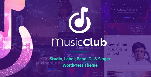 Music Club - DJ 音乐俱乐部酒吧派对网站WP模板