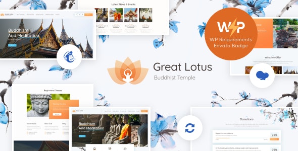 Great Lotus - 东方佛寺佛教寺庙网站WordPress主题